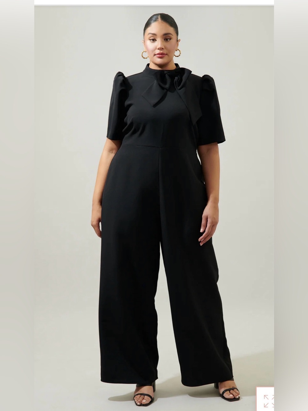 SUGARLIPS / Chelsea Tie Neck Pleated Sleeve Jumpsuit Curve/ NWT / 2x